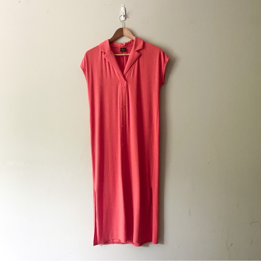 Miik Coral T-shirt Style Button Down Soft Relaxed Fit Dress Size XS